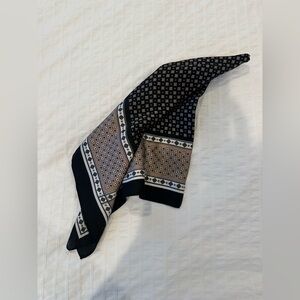 Medium silky scarf  brown tan  black  color